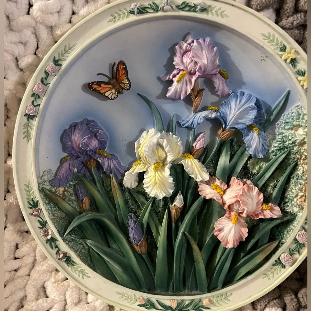 Vintage Lena Lou’s Wall Art with Butterfly and Flowers